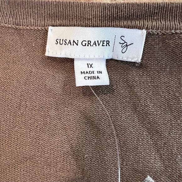 Susan Graver & Isaac Mizrahi Bejeweled Bead Sparkle Tops Women's Sz. 1x Lot of 2 - Picture 10 of 14